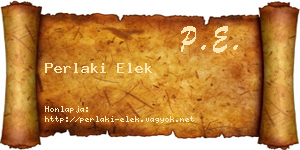 Perlaki Elek névjegykártya